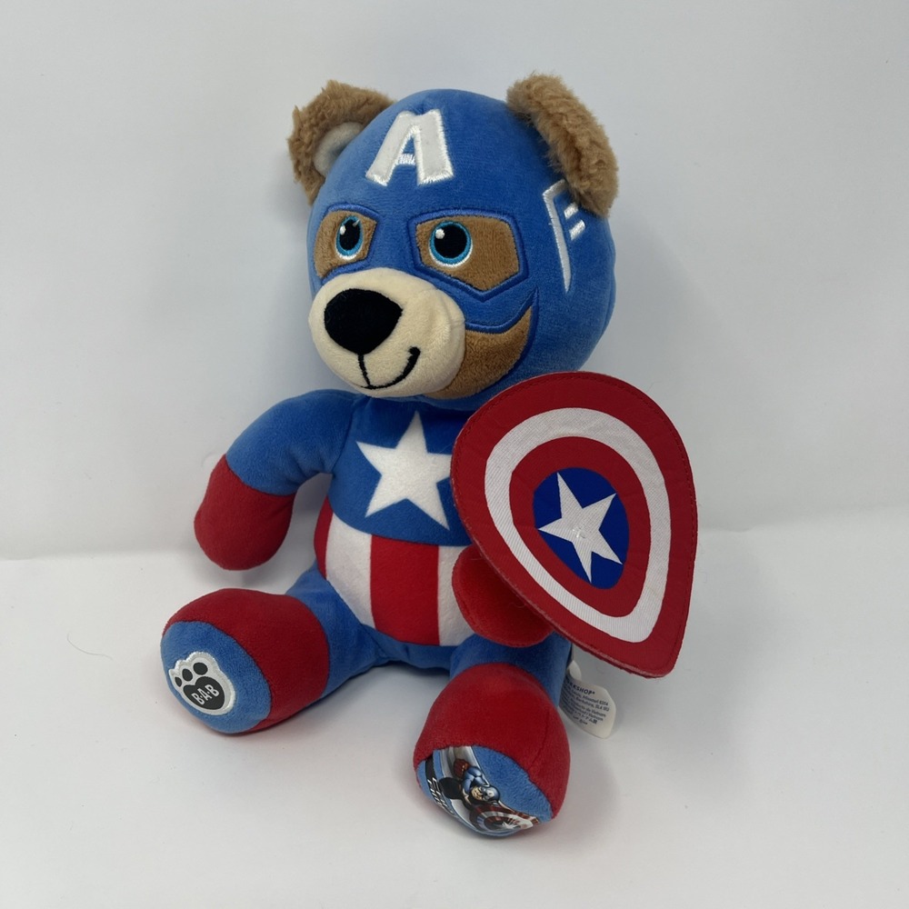 Build a Bear Captain America Plush Marvel Avengers Hero buddies Mini‎ 9"